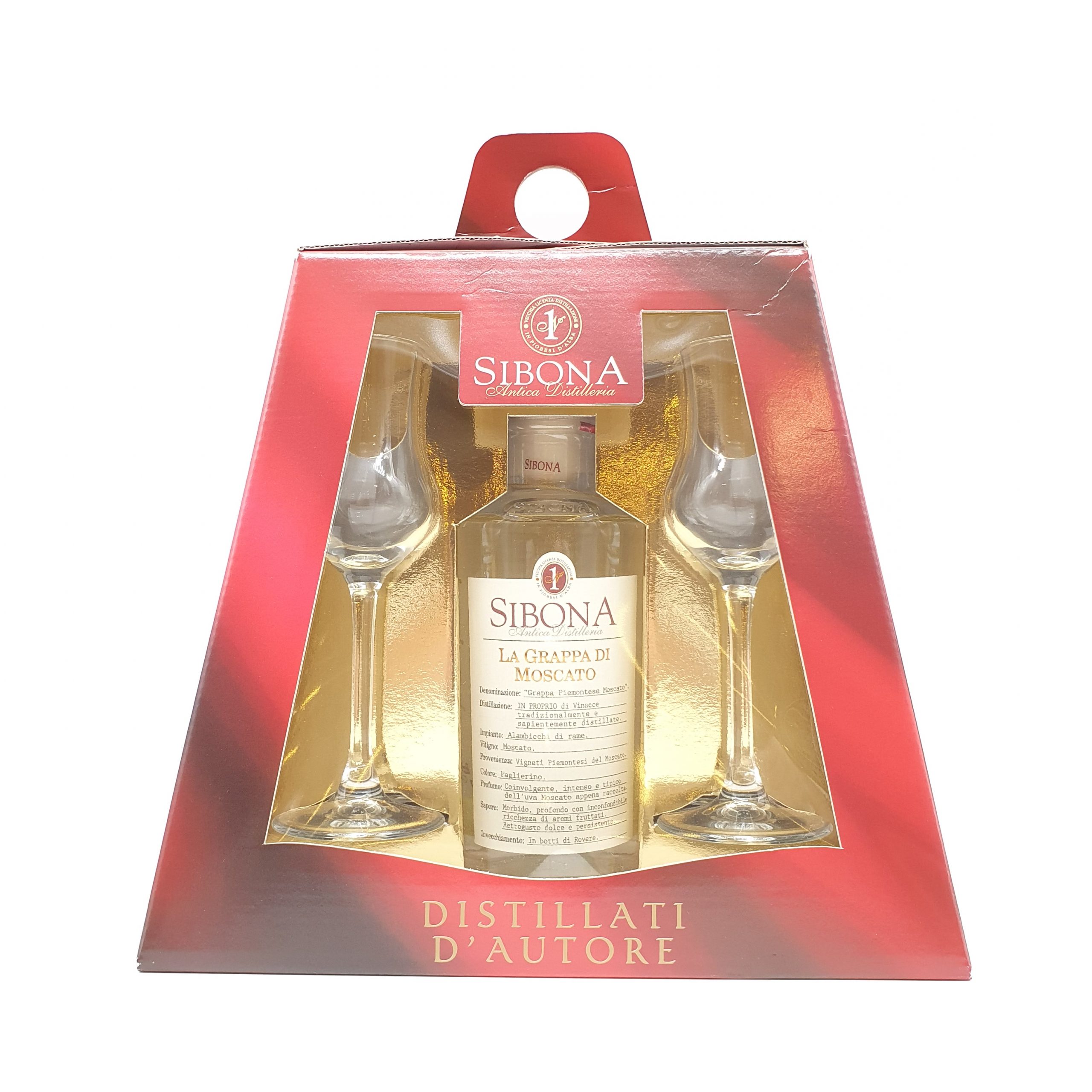 Sibona Grappa di Moscato Gift Box 50cl