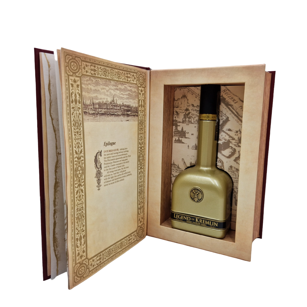 Legend of Kremlin Premium Russian Vodka Gold Bottle- Red Book 70cl
